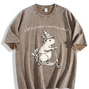 Off to My Sewing Room Quilter Vintage Washed T-Shirt in Brown