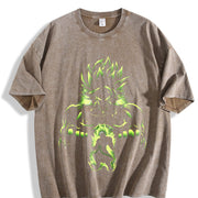 PODTIFY Supper Saiyan - Broly - DB Anime Lover vintage washed oversized T-shirt in Brown
