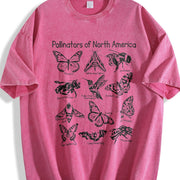 Pollinators of North America Vintage Washed T-Shirt in Red