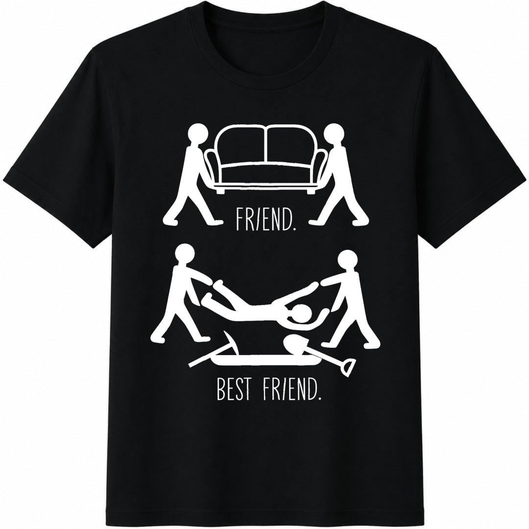 Friend Vs Best Friend Cotton T-Shirt in Black