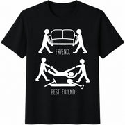 Friend Vs Best Friend Cotton T-Shirt in Black