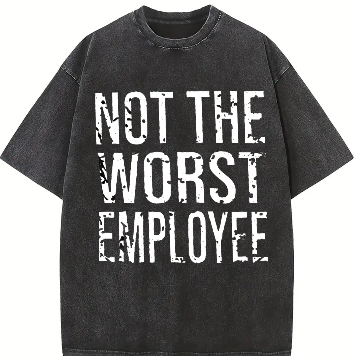 1 Pcs Heavy Adorable Vintage Washed T-Shirt in Black