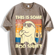 Halloween vintage washed oversized T-shirt in Brown