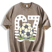 67 Soccer Vintage Washed T-Shirt in Brown