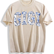 Floral Gigi Cute Nana Vintage Washed T-Shirt in Beige