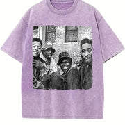 Juice 90old-JUICE 90 338288 Collection Black PR vintage washed oversized T-shirt in Purple