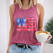 Land of the Free Because of the Brave Memorial Day 4th Of Women's Color Cotton Tank Top in Red