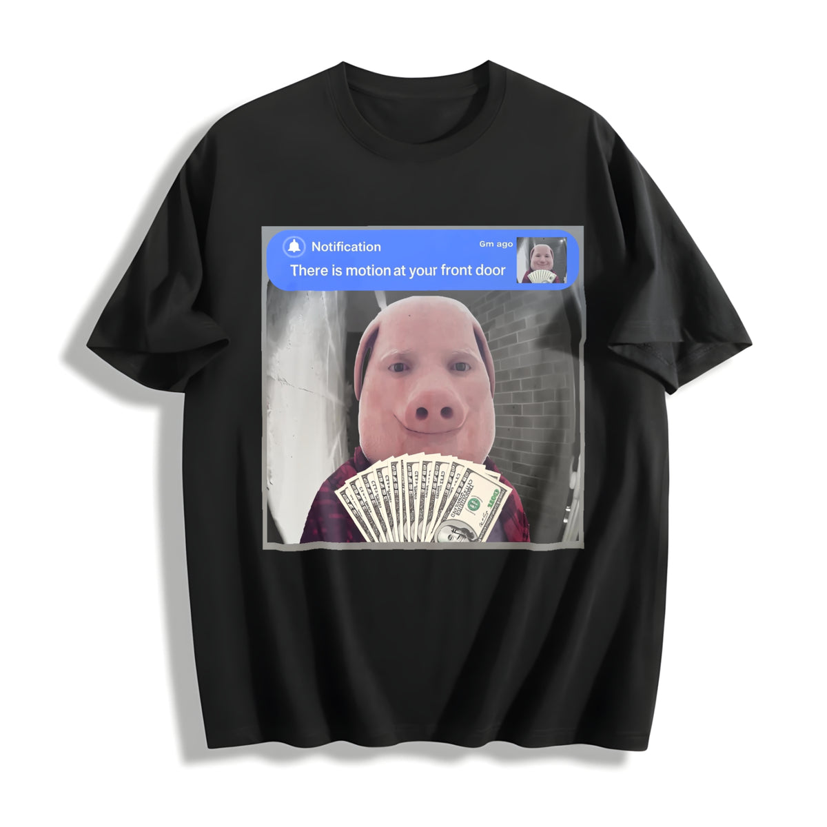Premium There Is Motion at Your Front Door Joke John Pork Cotton T-Shirt in Black
