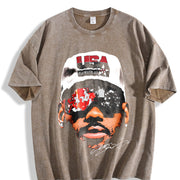 LEBRONNN Classic vintage washed oversized T-shirt in Brown