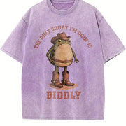 The Only Squat I'm Doin' Is Diddly Vintage Washed T-Shirt in Purple