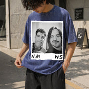 Nick Miller & Schmidt Vintage Washed T-Shirt in Blue
