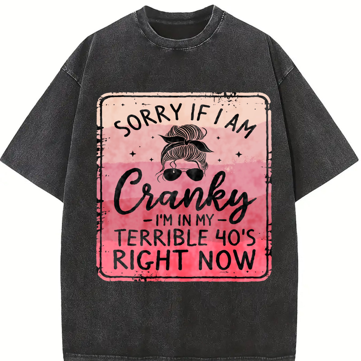 Relaxing and Sorry If IM a Bit Impatient IM Going Through Vintage Washed T-Shirt in Black