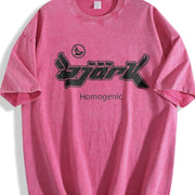 Bjork Homogenic Y2k Vintage Washed T-Shirt in Red