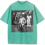 Adam Sandler Golf Scene Collage vintage washed oversized T-shirt in Blue