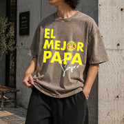 El Mejor Papa Vintage Washed T-Shirt in Brown