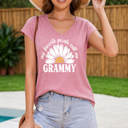 My Favorite People Call Me Grammy Vest Women's Color Cotton Tank Top in Pink