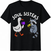 Embroidered Bestie Cotton T-Shirt in Black