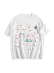 It’s Ok to Be Different Autism Goose Cotton T-Shirt in White