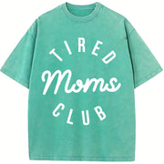 Tired Moms Club Mom Life Mother’s Day vintage washed oversized T-shirt in Blue