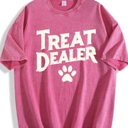 Treat Dealer – Dog Lover Dog Dad & Dog Mom Pet Parent Paw vintage washed oversized T-shirt in Red