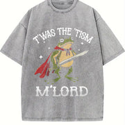 'Twas the Tism M'Lord Frog vintage washed oversized T-shirt in Gray