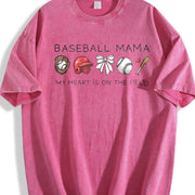 Baseball Mama for Game Day Vintage Washed T-Shirt in Red
