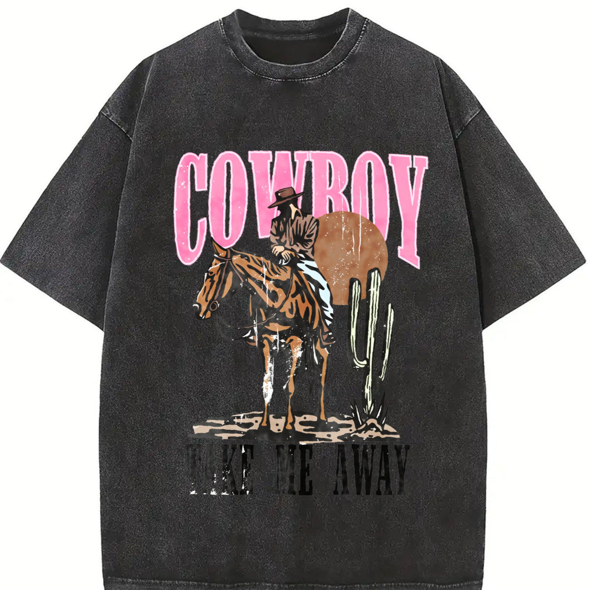 Country Music 90S Country Vintage Washed T-Shirt in Black