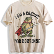 I Am a Conduit for Nonsense Vintage Washed T-Shirt in Beige