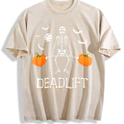 Halloween 1 Pcs Heavy Vintage Washed T-Shirt in Beige
