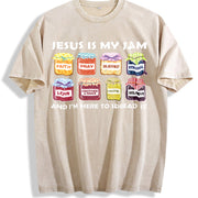 Christian Faith Retro for Church Vintage Washed T-Shirt in Beige