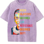 When Injustice Becomes Law Resistance Becomes Duty Vintage Washed T-Shirt in Purple