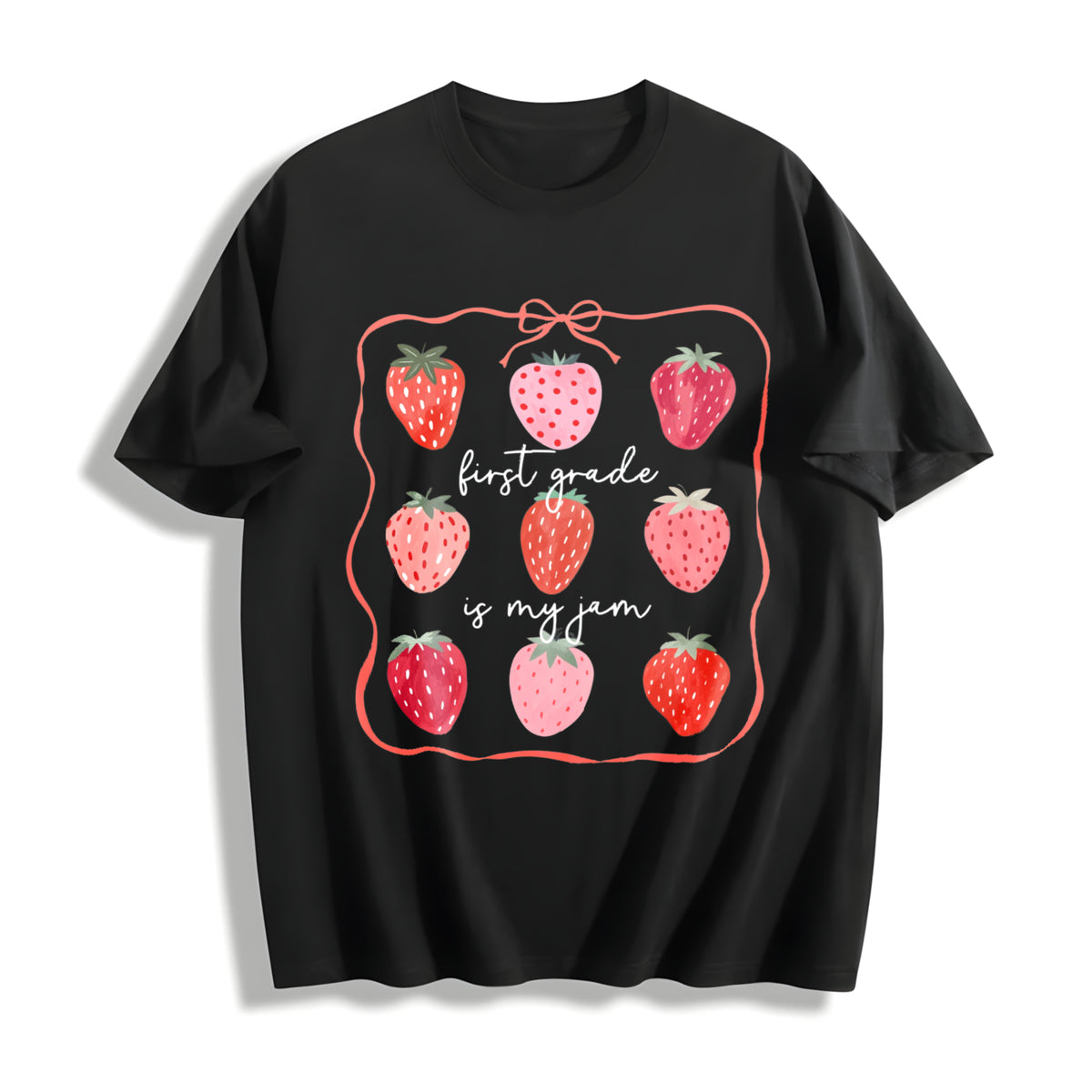 First Grade Teacher Cotton T-Shirt in Black