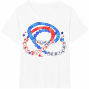USA 4th of July: Merica Friendship Bracelet Cotton T-Shirt in White