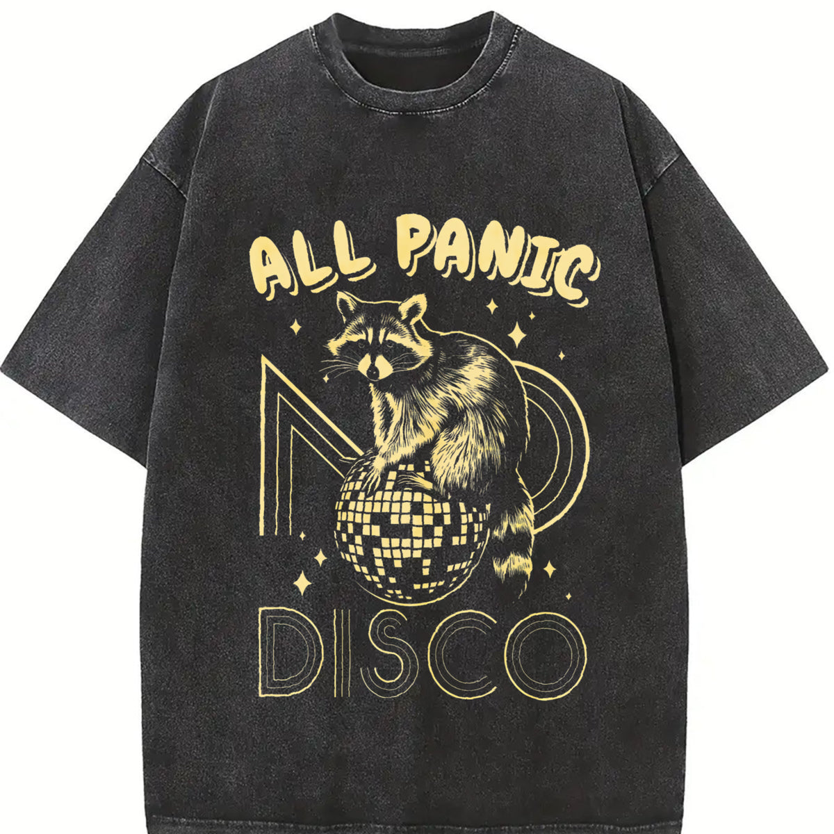 All Panic No Disco Vintage Washed T-Shirt in Black