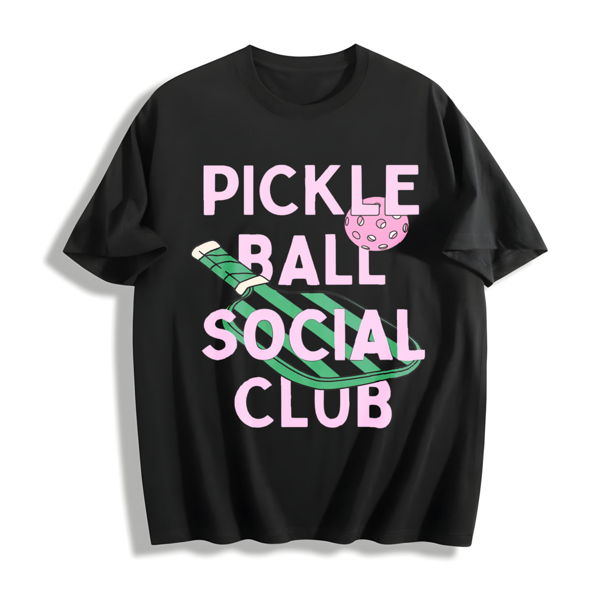 Pickleball Social Club Cotton T-Shirt in Black