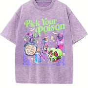Pick Your Poison Princess Halloween Kuzco Poison Apple vintage washed oversized T-shirt in Purple