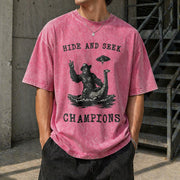 Hide and Seek Champions Vintage Washed T-Shirt in Red