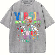 8AM IN CHARLOTTE For All The Dogs Virgil Tribute Hate vintage washed oversized T-shirt in Gray