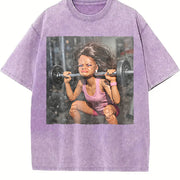 Weightlifting Glam Doll Vintage Washed T-Shirt in Purple