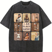 1pc Pure Vintage Washed T-Shirt in Black
