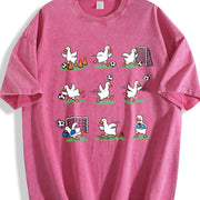 Goose Soccer Player Sport Mom Vintage Washed T-Shirt in Red