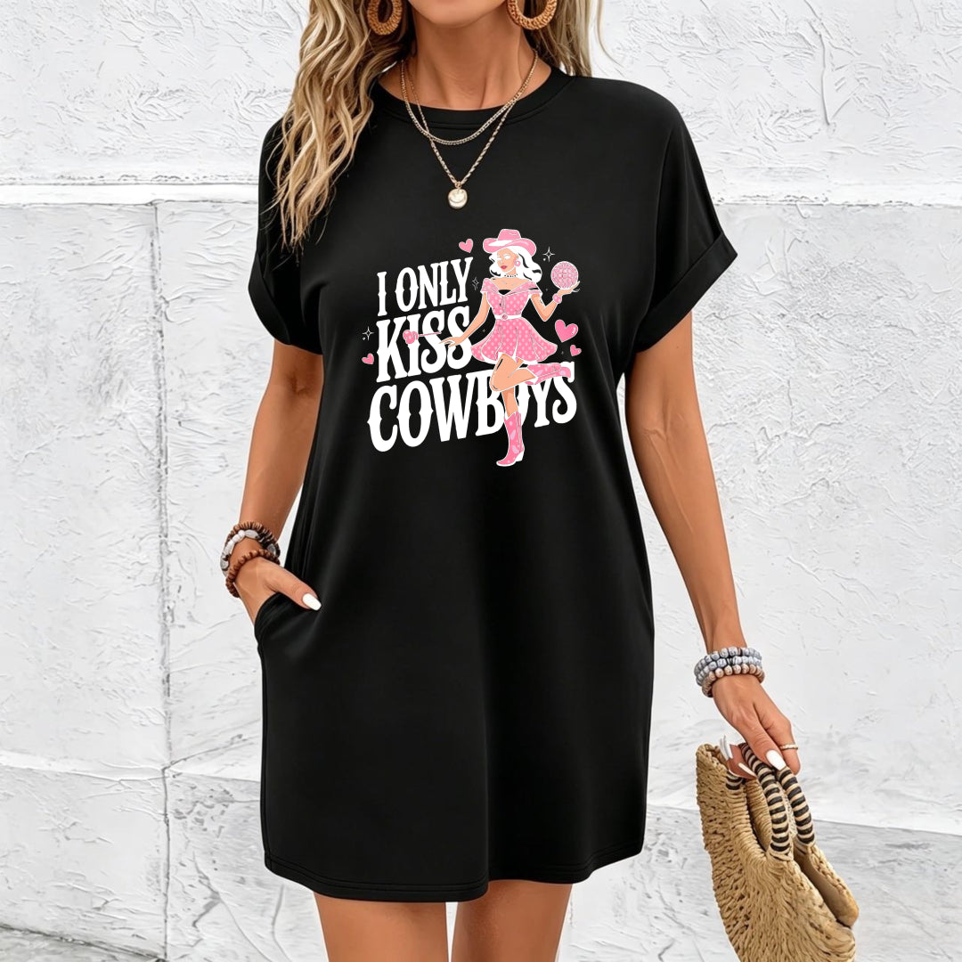 Exquisite Heart New Dress Cotton T-Shirt in Black