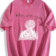 Who Are You Vintage Washed T-Shirt in Red