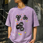 Studio Ghibli Soot Sprites Vintage Washed T-Shirt in Purple