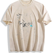 Gojo Satoru Limitless BLue Eyes The Honored One Jujutsu vintage washed oversized T-shirt in Beige