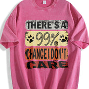 There's a 99 Percent Chance I Don't Care Vintage Washed T-Shirt in Red