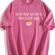 Bad Day To Be A Deviled Egg Thanksgiving Dinner vintage washed oversized T-shirt in Red