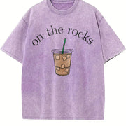 Coffee Iced Coffee Lover Vintage Washed T-Shirt in Purple