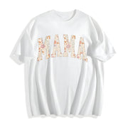 Floral Mama Mothers Day Cotton T-Shirt in White