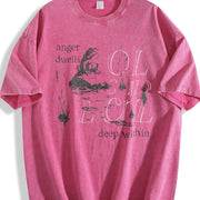 Frog Anger Dwells Deep Within Meme Vintage Washed T-Shirt in Red
